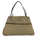 GUCCI GG Canvas Shoulder Bag Beige Silver 121023 Auth nb042-13