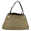GUCCI GG Canvas Shoulder Bag Beige Silver 121023 Auth nb042-2
