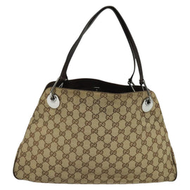 GUCCI GG Canvas Shoulder Bag Beige Silver 121023 Auth nb042A - 0