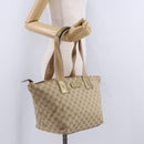 GUCCI GG Canvas Sherry Line Tote Bag Beige Pink gold 131230 Auth nb048-25