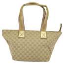 GUCCI GG Canvas Sherry Line Tote Bag Beige Pink gold 131230 Auth nb048-3