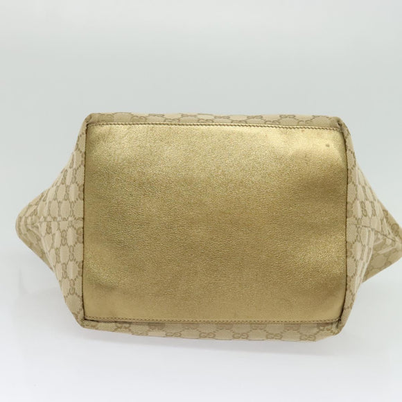 GUCCI GG Canvas Sherry Line Tote Bag Beige Pink gold 131230 Auth nb048