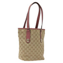 GUCCI GG Canvas Tote Bag Beige Pink Auth nb054-1