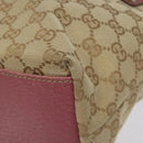 GUCCI GG Canvas Tote Bag Beige Pink Auth nb054-9