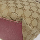 GUCCI GG Canvas Tote Bag Beige Pink Auth nb054-15