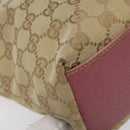 GUCCI GG Canvas Tote Bag Beige Pink Auth nb054-16
