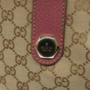 GUCCI GG Canvas Tote Bag Beige Pink Auth nb054-10