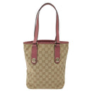 GUCCI GG Canvas Tote Bag Beige Pink Auth nb054-2