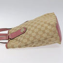 GUCCI GG Canvas Tote Bag Beige Pink Auth nb054-4