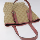 GUCCI GG Canvas Tote Bag Beige Pink Auth nb054-6