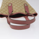 GUCCI GG Canvas Tote Bag Beige Pink Auth nb054-7