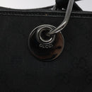 GUCCI GG Canvas Tote Bag Black Silver 120840 Auth nb060-10