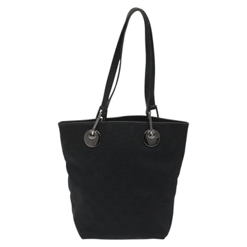 GUCCI GG Canvas Tote Bag Black Silver 120840 Auth nb060 - 0