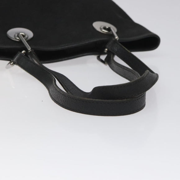 GUCCI GG Canvas Tote Bag Black Silver 120840 Auth nb060