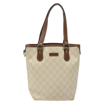 GUCCI GG Supreme Tote Bag PVC Gold White 189897 Auth nb065 - 0
