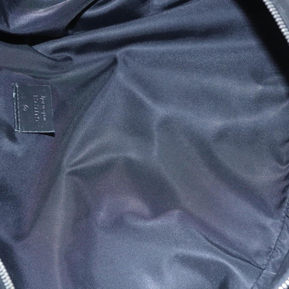 GUCCI Web Sherry Line Shoulder Bag Nylon Silver Black Red 246409 Auth nb073