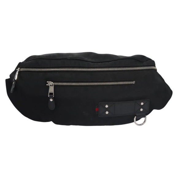 GUCCI Web Sherry Line Shoulder Bag Nylon Silver Black Red 246409 Auth nb073