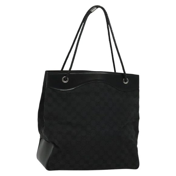 GUCCI GG Canvas Tote Bag Black 109141 Auth nb078