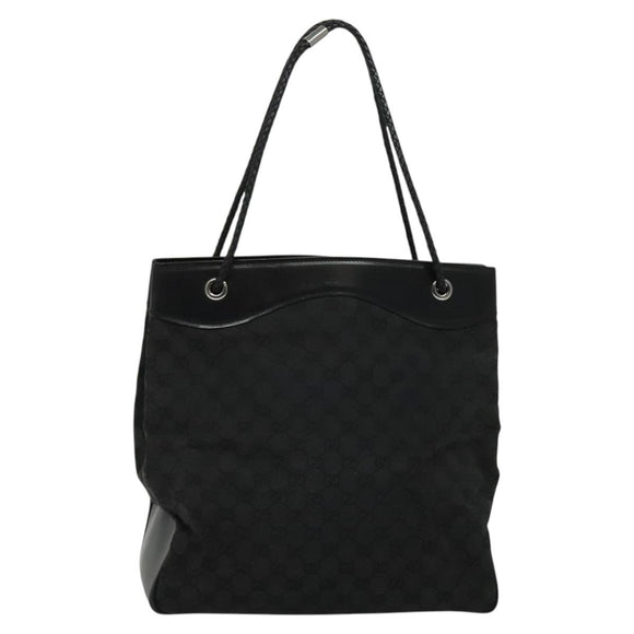 GUCCI GG Canvas Tote Bag Black 109141 Auth nb078