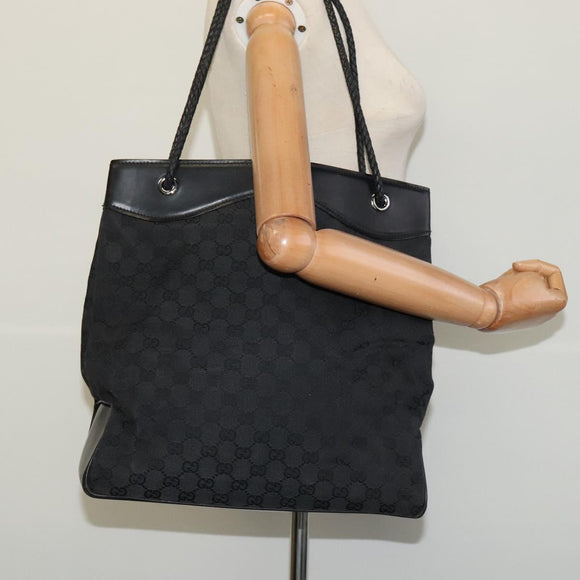 GUCCI GG Canvas Tote Bag Black 109141 Auth nb078