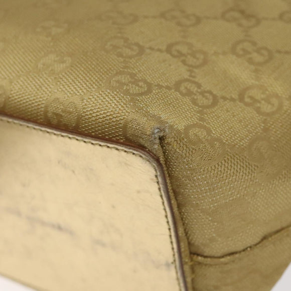 GUCCI GG Canvas Tote Bag Gold 002 1099 Auth nb079