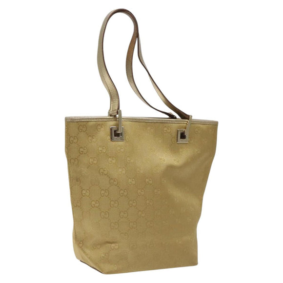 GUCCI GG Canvas Tote Bag Gold 002 1099 Auth nb079