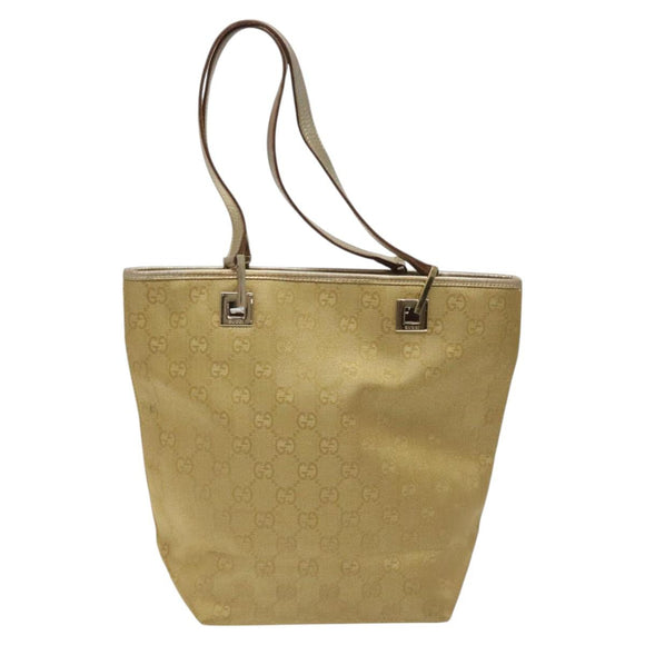 GUCCI GG Canvas Tote Bag Gold 002 1099 Auth nb079