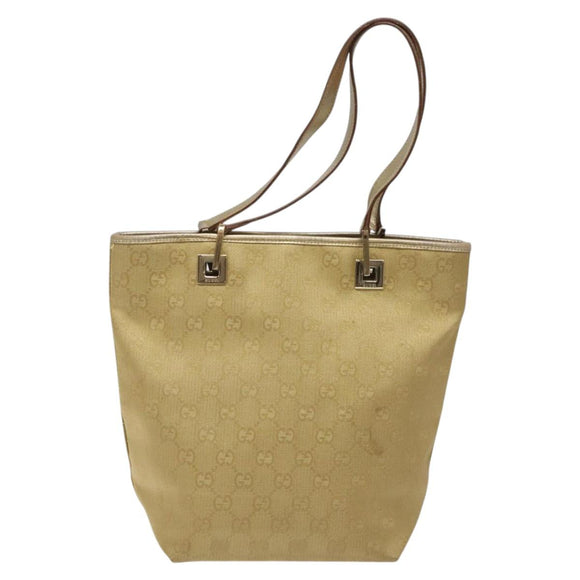 GUCCI GG Canvas Tote Bag Gold 002 1099 Auth nb079