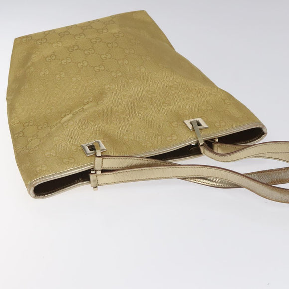 GUCCI GG Canvas Tote Bag Gold 002 1099 Auth nb079