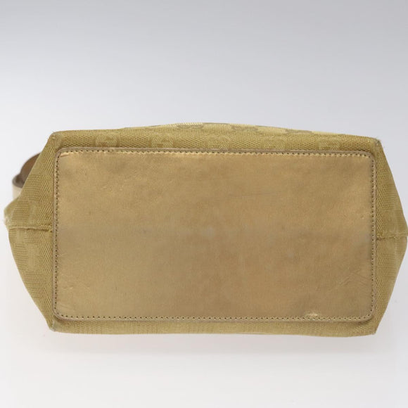 GUCCI GG Canvas Tote Bag Gold 002 1099 Auth nb079