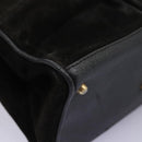 GUCCI Bamboo Hand Bag Suede Leather Black Gold 000 122 0316 Auth nb100-9