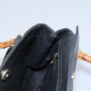 GUCCI Bamboo Hand Bag Suede Leather Black Gold 000 122 0316 Auth nb100-18