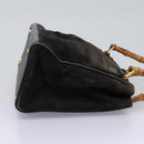 GUCCI Bamboo Hand Bag Suede Leather Black Gold 000 122 0316 Auth nb100-4