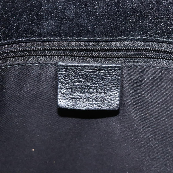 GUCCI GG Canvas Tote Bag Black Silver 120836 Auth nb105