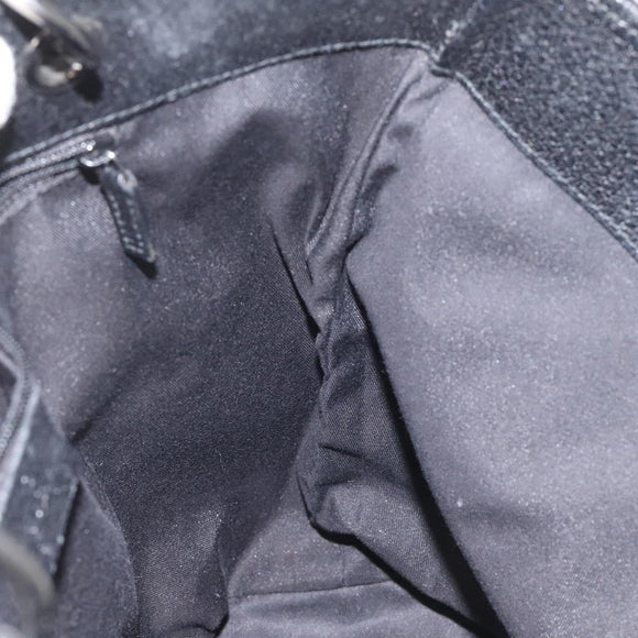 GUCCI GG Canvas Tote Bag Black Silver 120836 Auth nb105