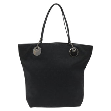 GUCCI GG Canvas Tote Bag Black Silver 120836 Auth nb105 - 0