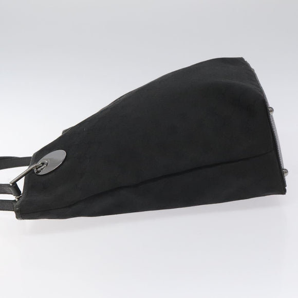 GUCCI GG Canvas Tote Bag Black Silver 120836 Auth nb105