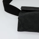 GUCCI GG Canvas Waist bag Black Silver 131236 Auth nb108-8
