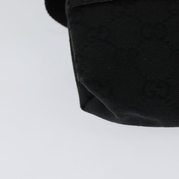 GUCCI GG Canvas Waist bag Black Silver 131236 Auth nb108