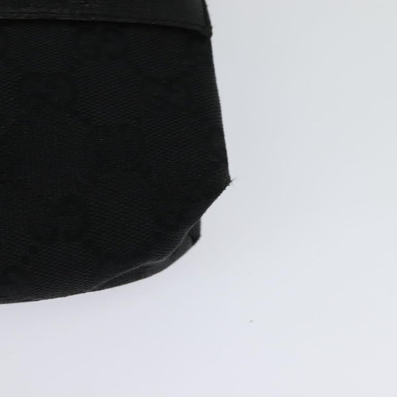 GUCCI GG Canvas Waist bag Black Silver 131236 Auth nb108