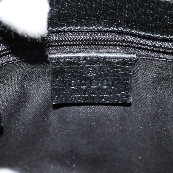 GUCCI GG Canvas Waist bag Black Silver 131236 Auth nb108