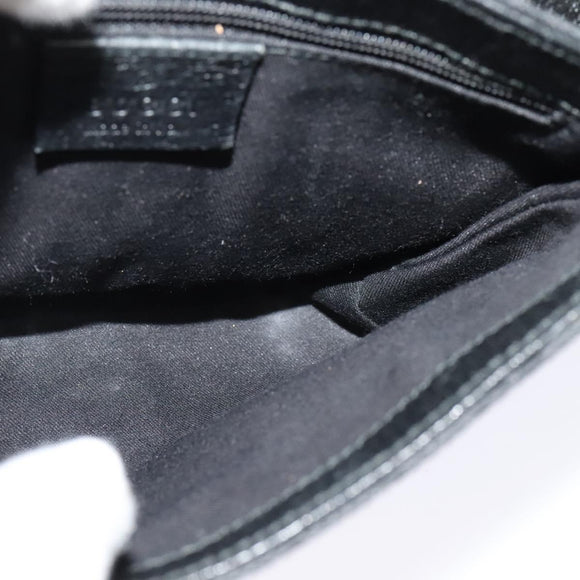 GUCCI GG Canvas Waist bag Black Silver 131236 Auth nb108