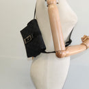 GUCCI GG Canvas Waist bag Black Silver 131236 Auth nb108-22