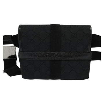 GUCCI GG Canvas Waist bag Black Silver 131236 Auth nb108 - 0