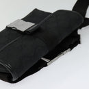 GUCCI GG Canvas Waist bag Black Silver 131236 Auth nb108-6