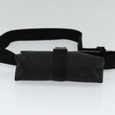 GUCCI GG Canvas Waist bag Black Silver 131236 Auth nb108-5