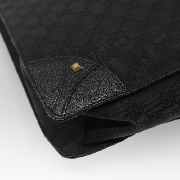 GUCCI GG Canvas Tote Bag Black 120898 Auth nb109