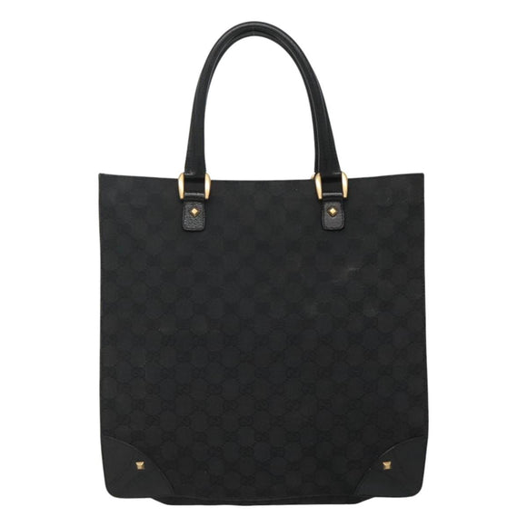 GUCCI GG Canvas Tote Bag Black 120898 Auth nb109