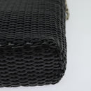 GUCCI Chain Shoulder Bag Straw Black Auth nb112-14
