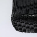 GUCCI Chain Shoulder Bag Straw Black Auth nb112-15